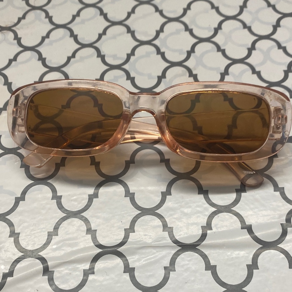 Stylish Transparent Sunglasses with Brown Lenses